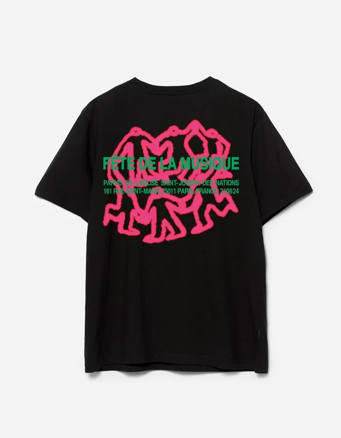 Maharishi Short Sleeve TShirts 1410 Fete De La Musique TShirt Black 8211 Men