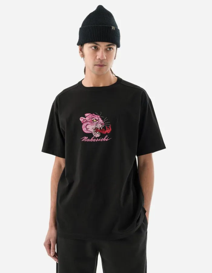 Maharishi Short Sleeve TShirts 5310 Panther Chimera TShirt Black 8211 Men
