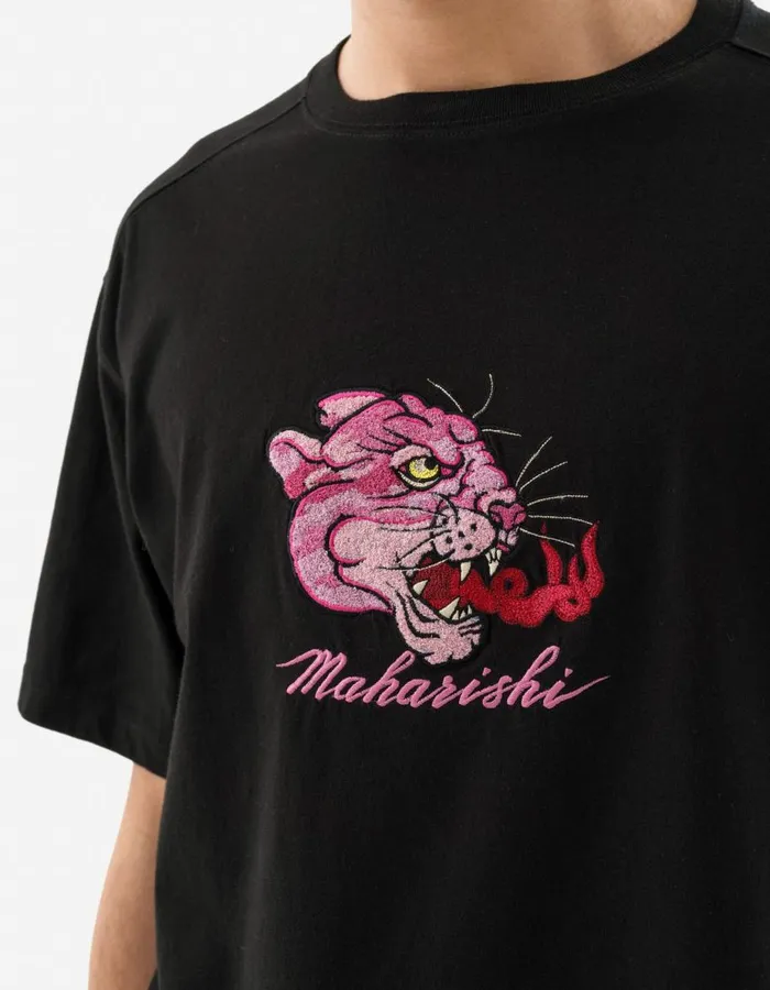 Maharishi Short Sleeve TShirts 5310 Panther Chimera TShirt Black 8211 Men
