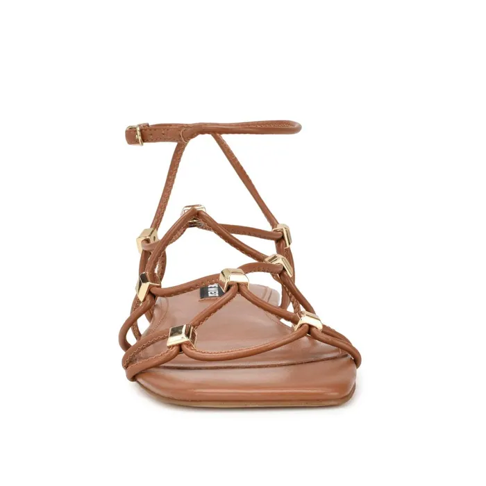 Majah Strappy Flat Sandals New Luggage Women Nine West Sandals Majah Strappy Flat Sandals New Luggage Women Nine West Sandals