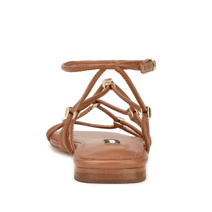 Majah Strappy Flat Sandals New Luggage Women Nine West Sandals Majah Strappy Flat Sandals New Luggage Women Nine West Sandals