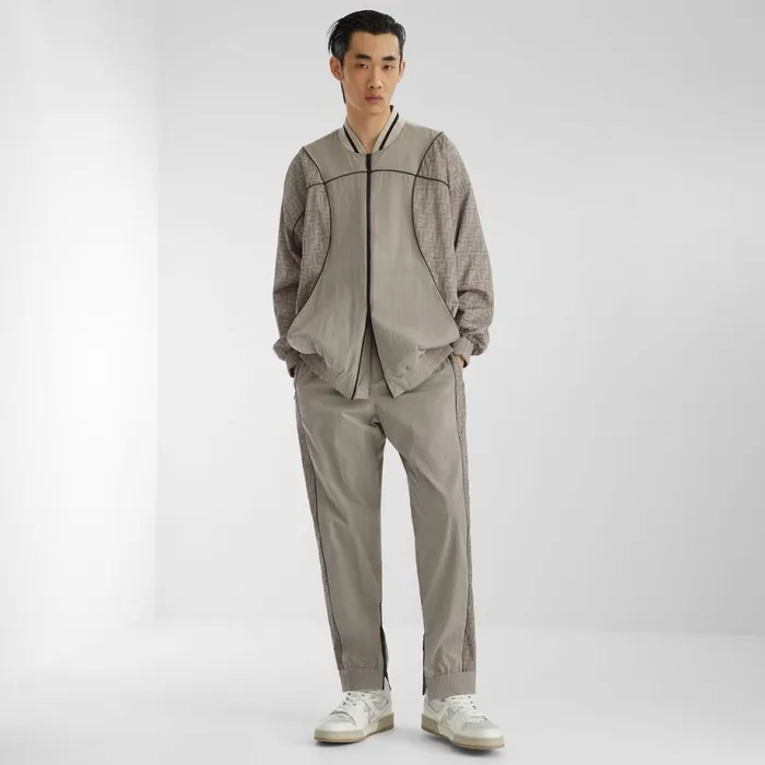 Man Beige Tech Fabric Trousers Beige Fendi Activewear