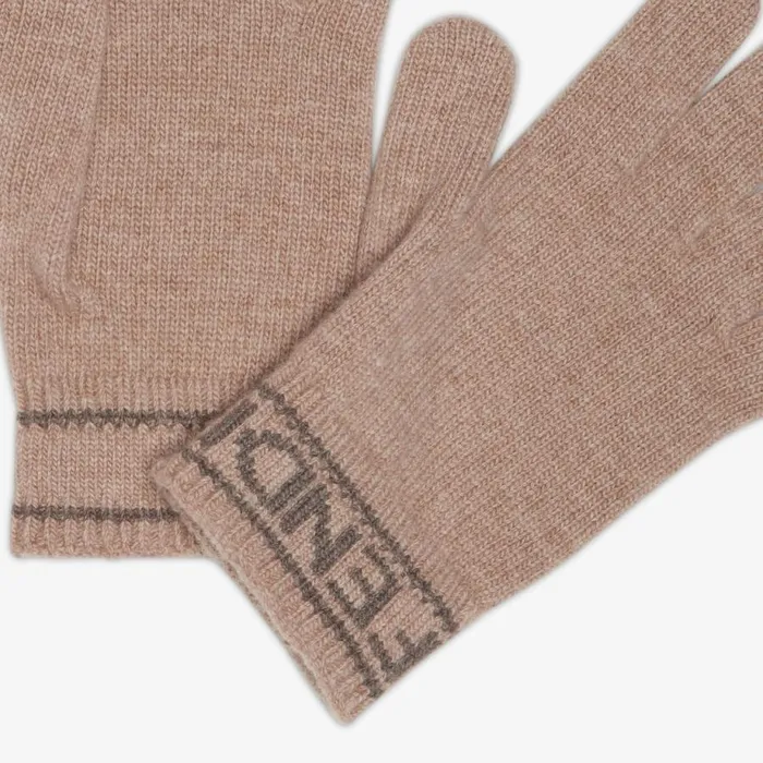 Man Beige Woollen Gloves Beige Fendi Hats and Gloves