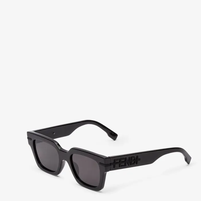 Man Black Acetate Sunglasses Black Fendi Sunglasses