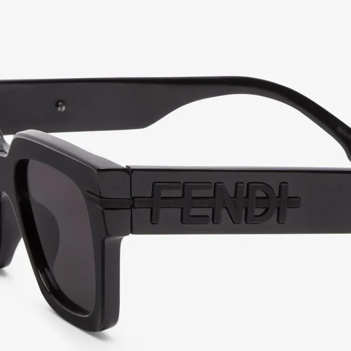 Man Black Acetate Sunglasses Black Fendi Sunglasses