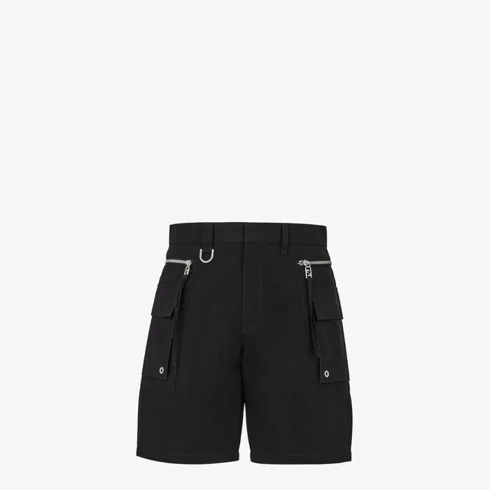Man Black Cotton Trousers Black Fendi Denim and Trousers