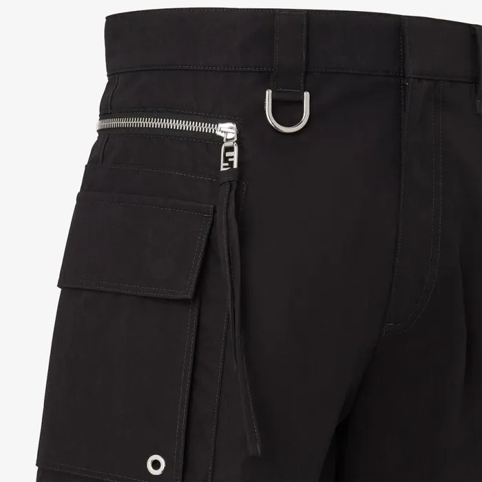 Man Black Cotton Trousers Black Fendi Denim and Trousers