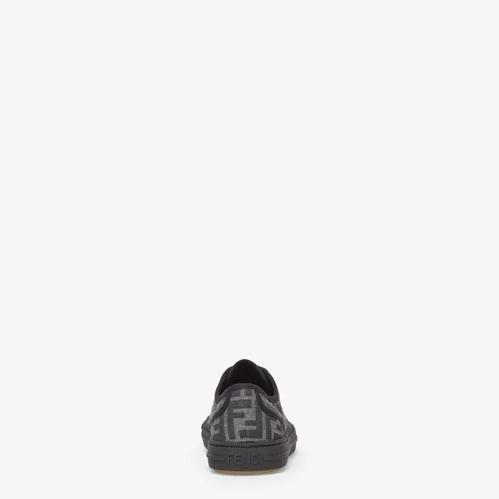 Man Black Fabric LowTops Black Fendi Sneakers
