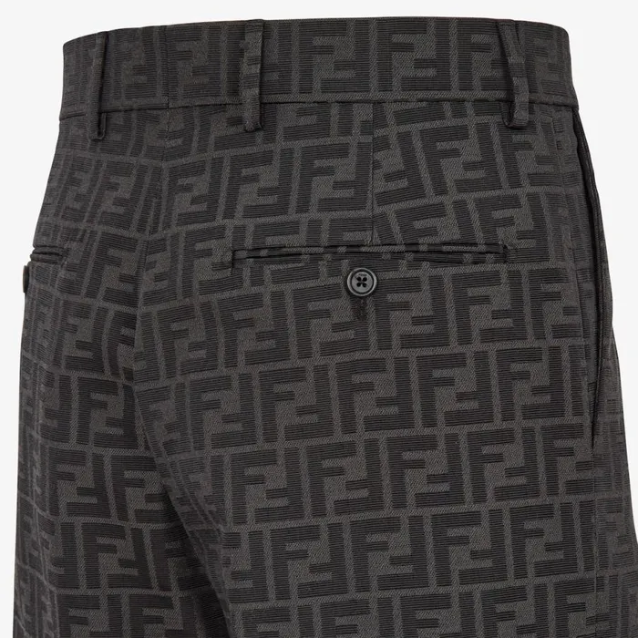 Man Black Fabric Trousers Black Fendi Denim and Trousers