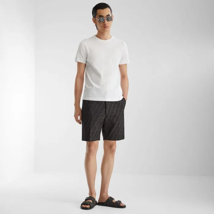 Man Black Fabric Trousers Black Fendi Denim and Trousers