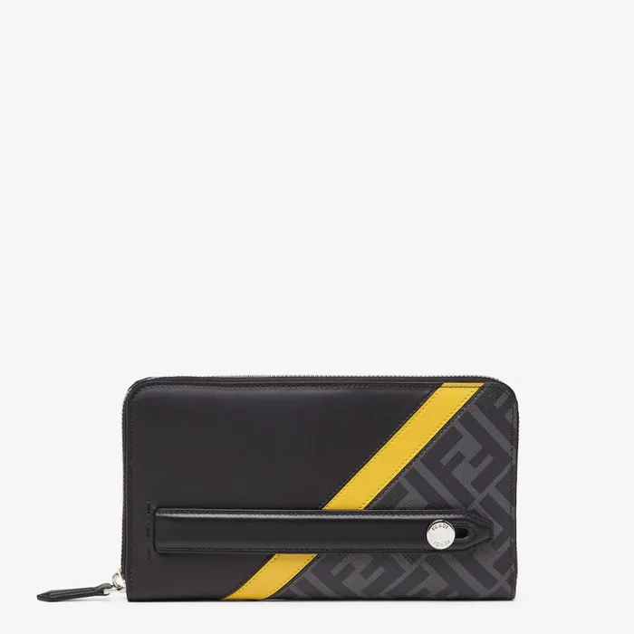 Man Black Fabric Wallet Black Fendi Wallets