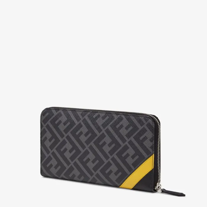 Man Black Fabric Wallet Black Fendi Wallets