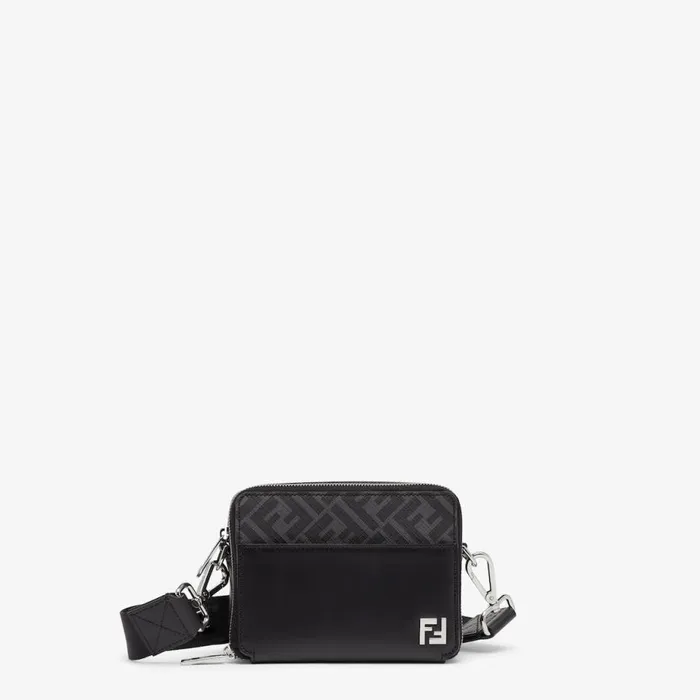 Man Black Leather And Ff Bag Black Fendi Mini Bags