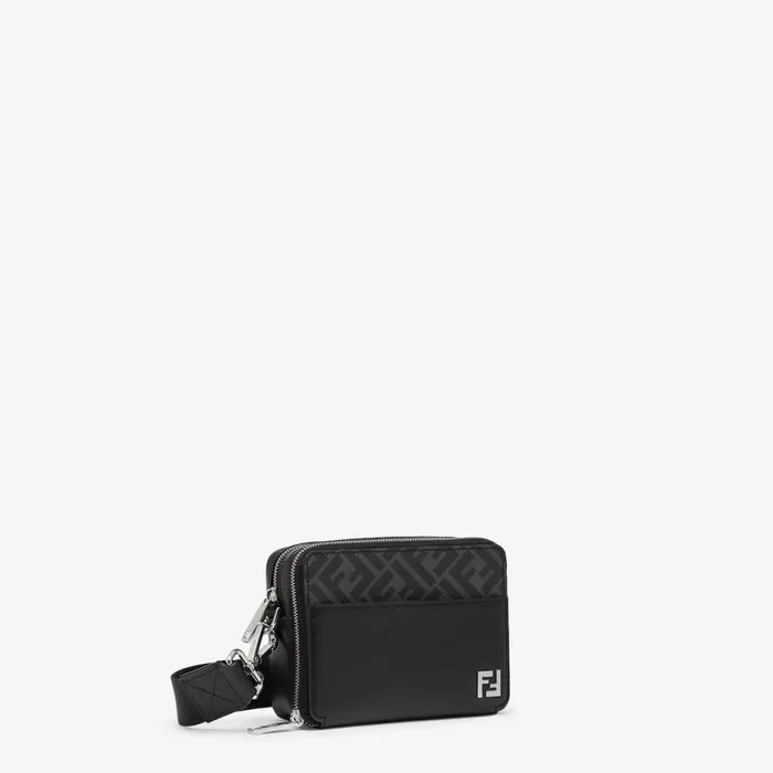Man Black Leather And Ff Bag Black Fendi Mini Bags