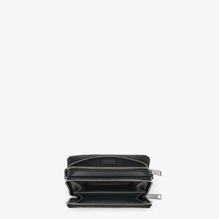 Man Black Leather And Ff Bag Black Fendi Mini Bags