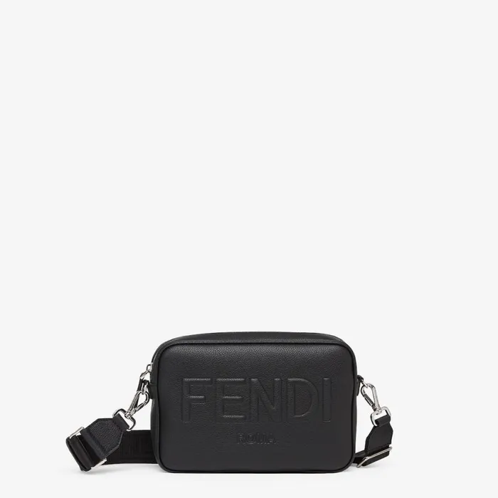 Man Black Leather Bag Black Fendi Messenger Bags