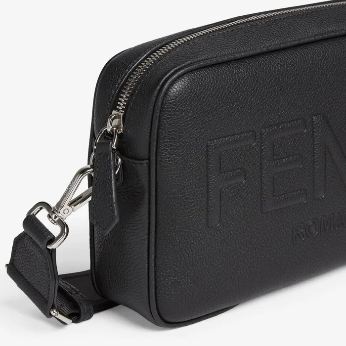 Man Black Leather Bag Black Fendi Messenger Bags