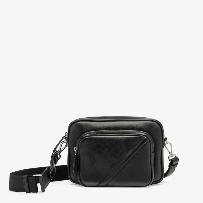 Man Black Leather Bag Black Fendi Mini Bags