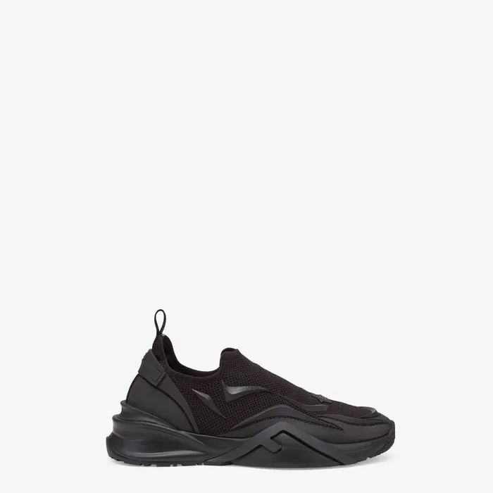 Man Black Mesh Running Sneakers Black Fendi Fendi Flow