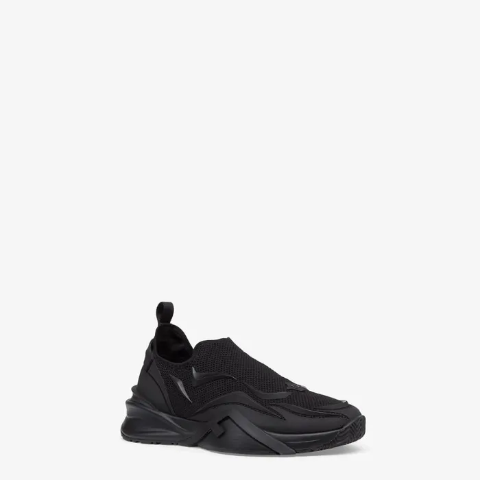 Man Black Mesh Running Sneakers Black Fendi Fendi Flow
