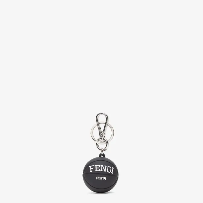 Man Black Rubber Charm Black Fendi Key Rings and Bag Accessories