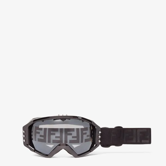 Man Black Ski Goggles Black Fendi Skiwear