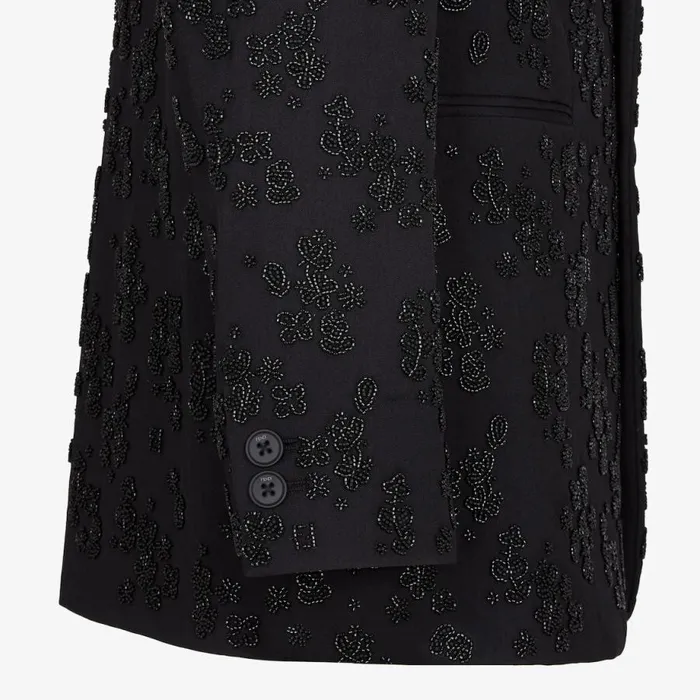 Man Black Wool And Silk Blazer Black Fendi Jackets and Suits