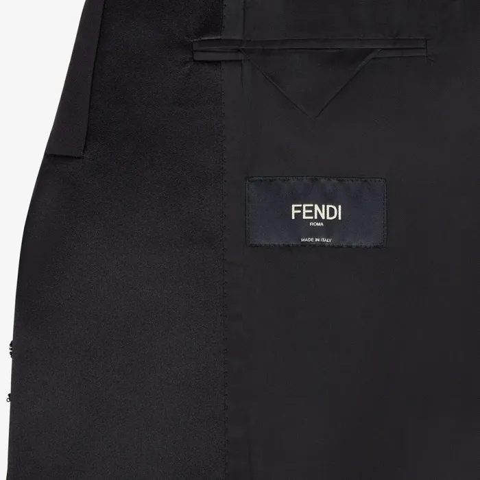 Man Black Wool And Silk Blazer Black Fendi Jackets and Suits
