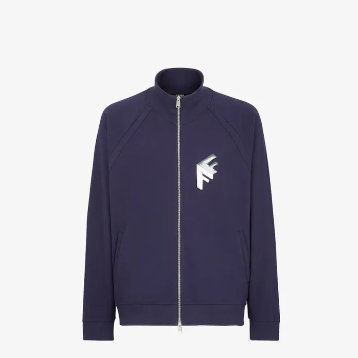 Man Blue Jersey Sweatshirt Blue Fendi Sweatshirts