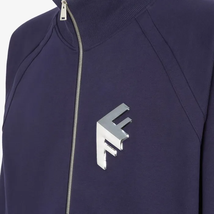 Man Blue Jersey Sweatshirt Blue Fendi Sweatshirts