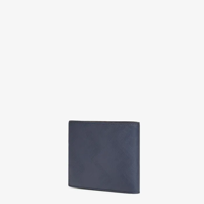 Man Blue Leather BiFold Wallet Blue Fendi Wallets
