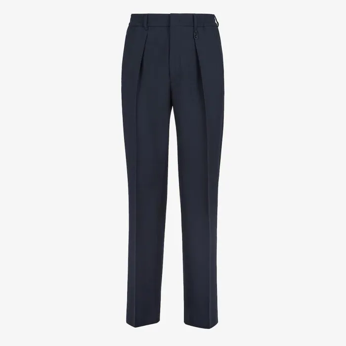 Man Blue Wool Trousers Blue Fendi Jackets and Suits