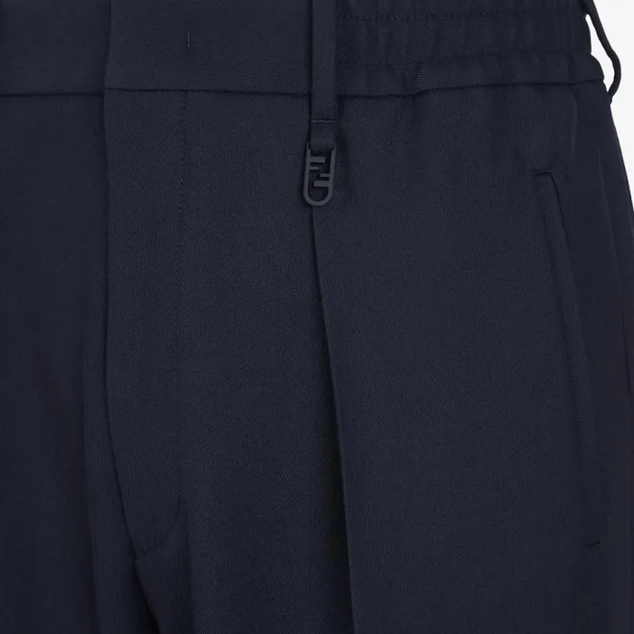 Man Blue Wool Trousers Blue Fendi Jackets and Suits