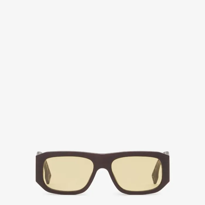 Man Brown Acetate Sunglasses Brown Fendi Sunglasses