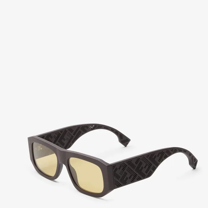 Man Brown Acetate Sunglasses Brown Fendi Sunglasses