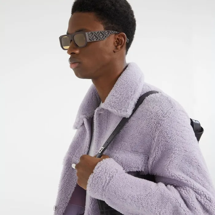 Man Brown Acetate Sunglasses Brown Fendi Sunglasses