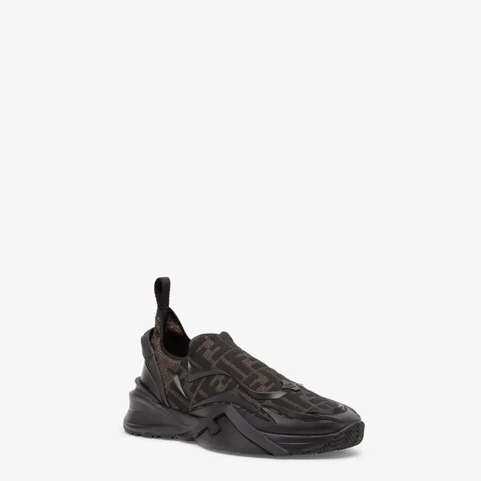 Man Brown Mesh Running Sneakers Brown Fendi Fendi Flow