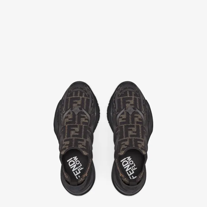 Man Brown Mesh Running Sneakers Brown Fendi Fendi Flow
