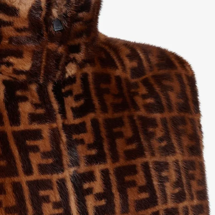 Man Brown Mink Gilet Brown Fendi Coats and Outerwear