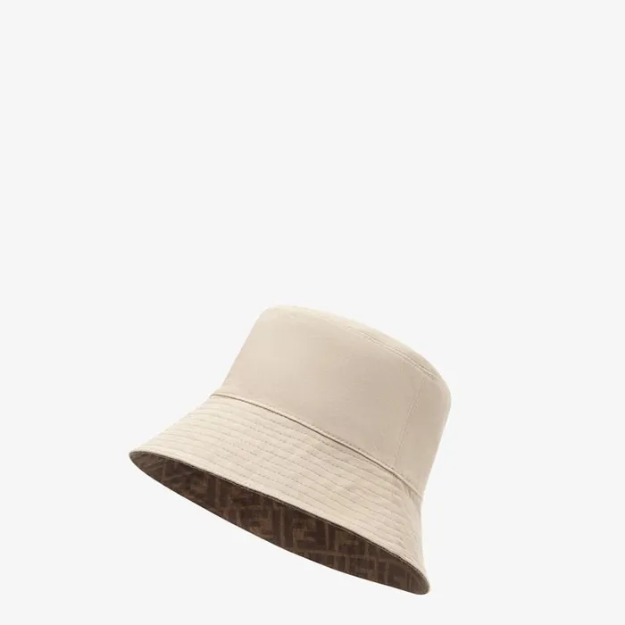 Man Brown Tech Fabric Hat Fendi Hats and Gloves