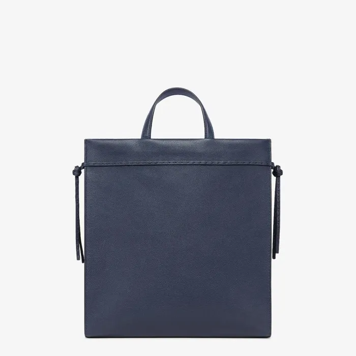 Man Dark Blue Leather Bag Blue Fendi Tote Bags