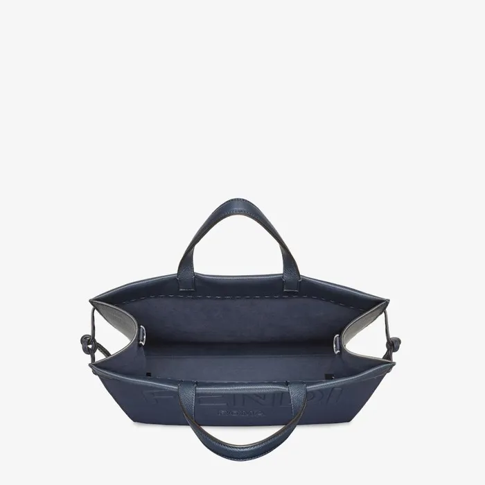 Man Dark Blue Leather Bag Blue Fendi Tote Bags