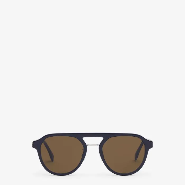 Man Dark Blue Sunglasses Blue Fendi Sunglasses