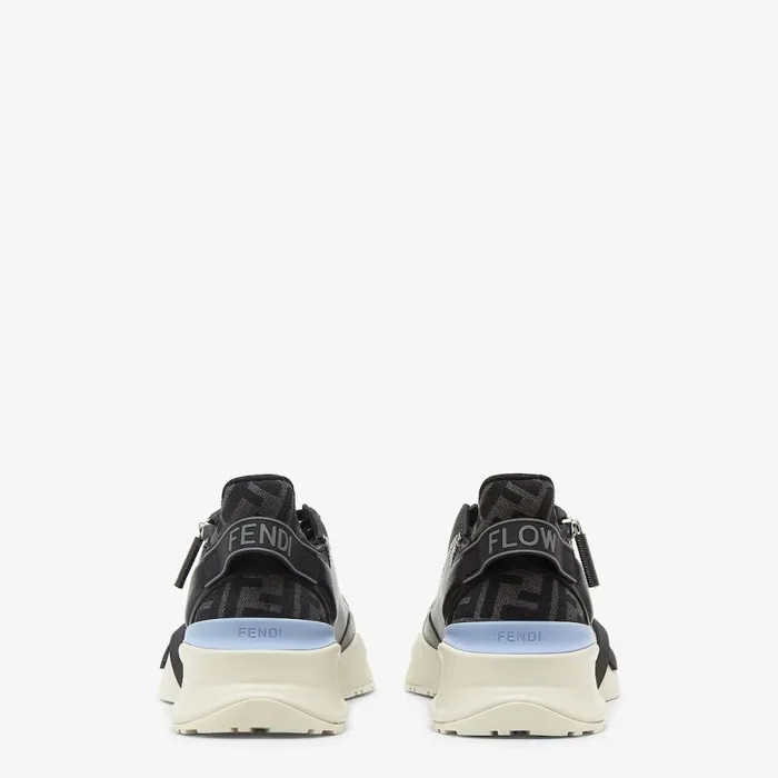 Man Grey Leather LowTops Grey Fendi Fendi Flow
