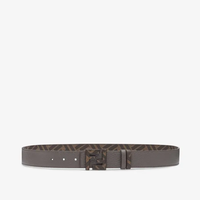 Man Grey Leather Reversible Belt Grey Fendi Belts