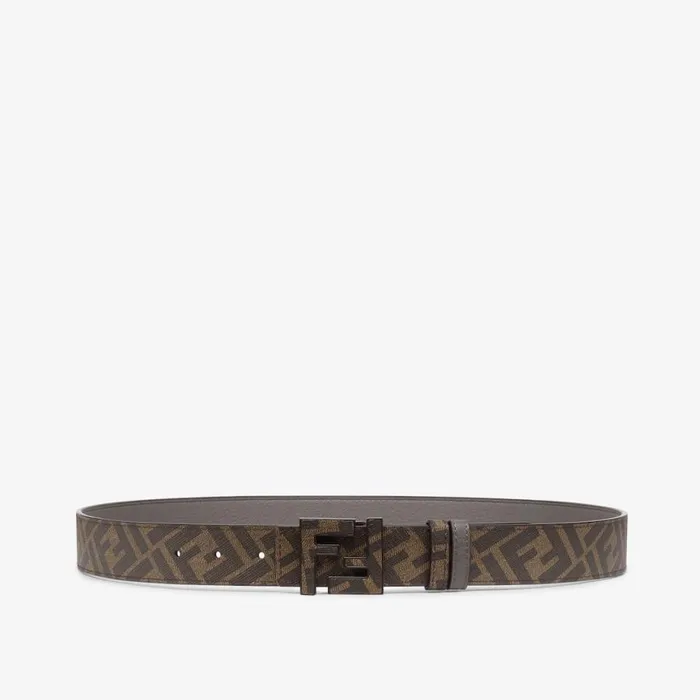 Man Grey Leather Reversible Belt Grey Fendi Belts
