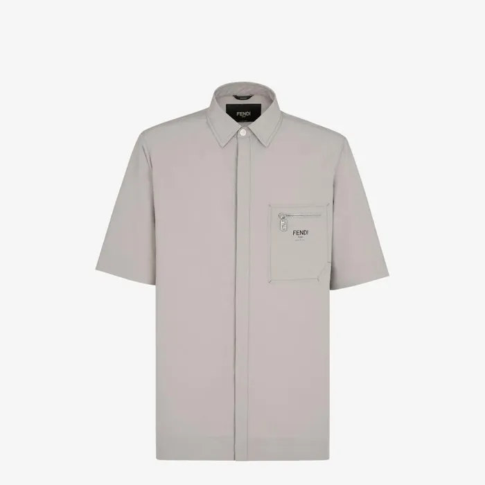 Man Grey Nylon Shirt Grey Fendi Shirts