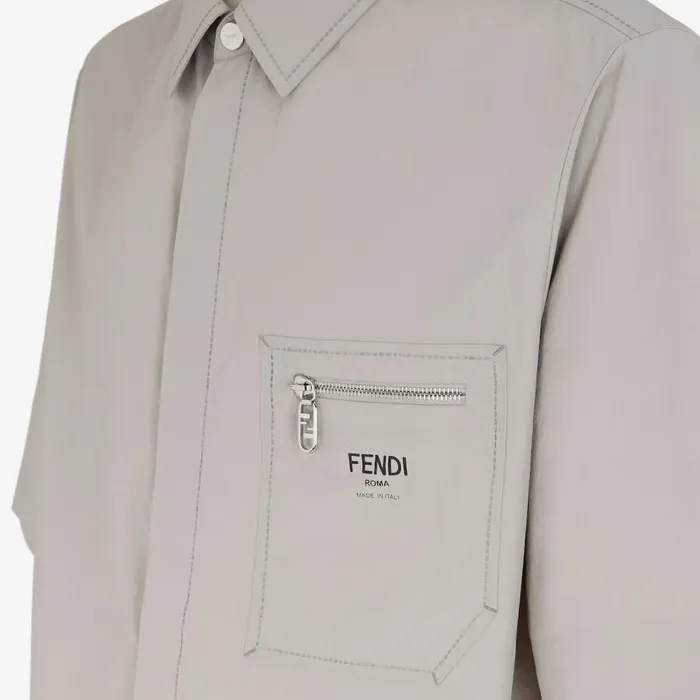 Man Grey Nylon Shirt Grey Fendi Shirts