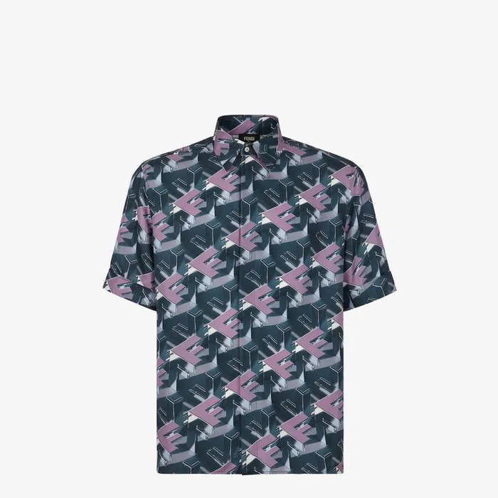 Man Multicolour Silk Shirt Multicolour Fendi Shirts
