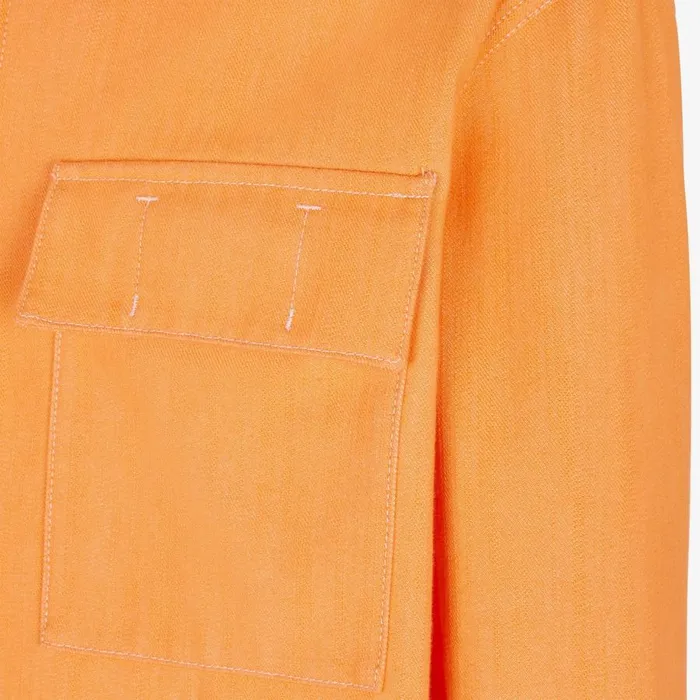 Man Orange Denim Jacket Orange Fendi Coats and Outerwear